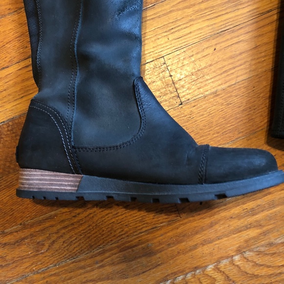 SOREL Riding LEATHER Knee High Boots Black 6.5 - Picture 4 of 14